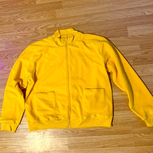 Carole Little Yellow Zip Up Fleece Jacket w/ Large Front Pockets - Size XL - Picture 1 of 2